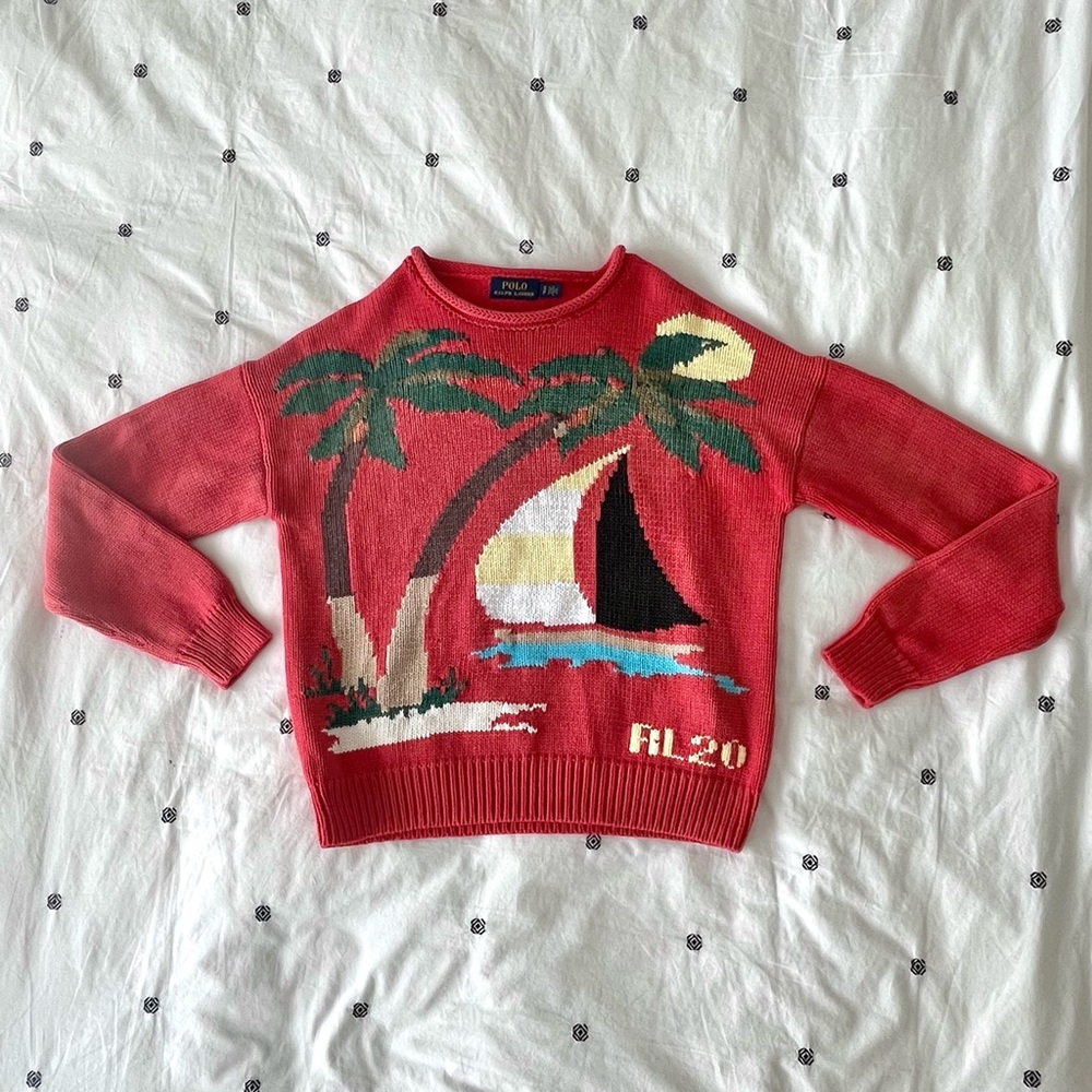 Rare Polo Ralph Lauren Regatta Sail Sweater – Tropical Island Design